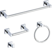 Ensemble d'accessoires de Salle de Bain 4 pièces en Acier Inoxydable Chromé
