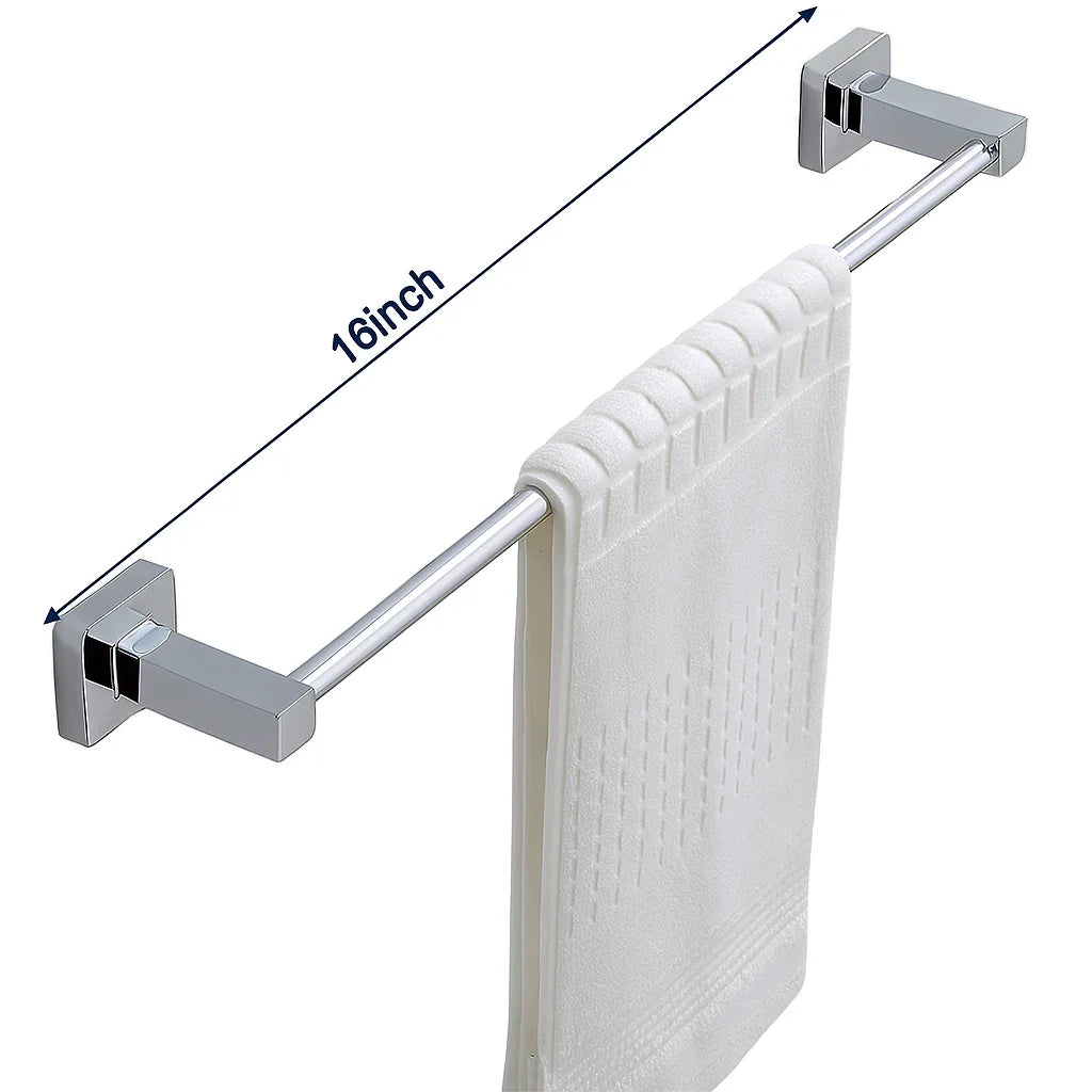 Ensemble d'accessoires de Salle de Bain 4 pièces en Acier Inoxydable Chromé