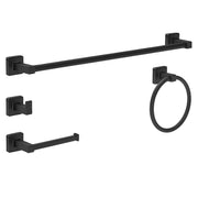 Ensemble d'accessoires de Salle de Bain 4 Pièces en Acier Inoxydable Noir Mat