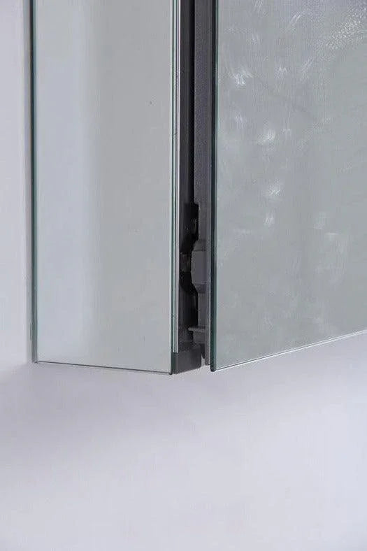 40" x 26" Aluminum Medicine Cabinet. Edge view