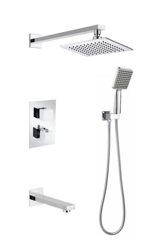 Bathroom Shower Set - Bali - Chrome - 3 Function Thermostatic - Golden Elite Deco