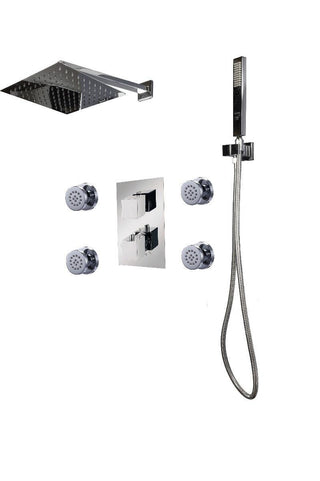 Bathroom Shower Set - Birma - Chrome - 3 Function - Golden Elite Deco