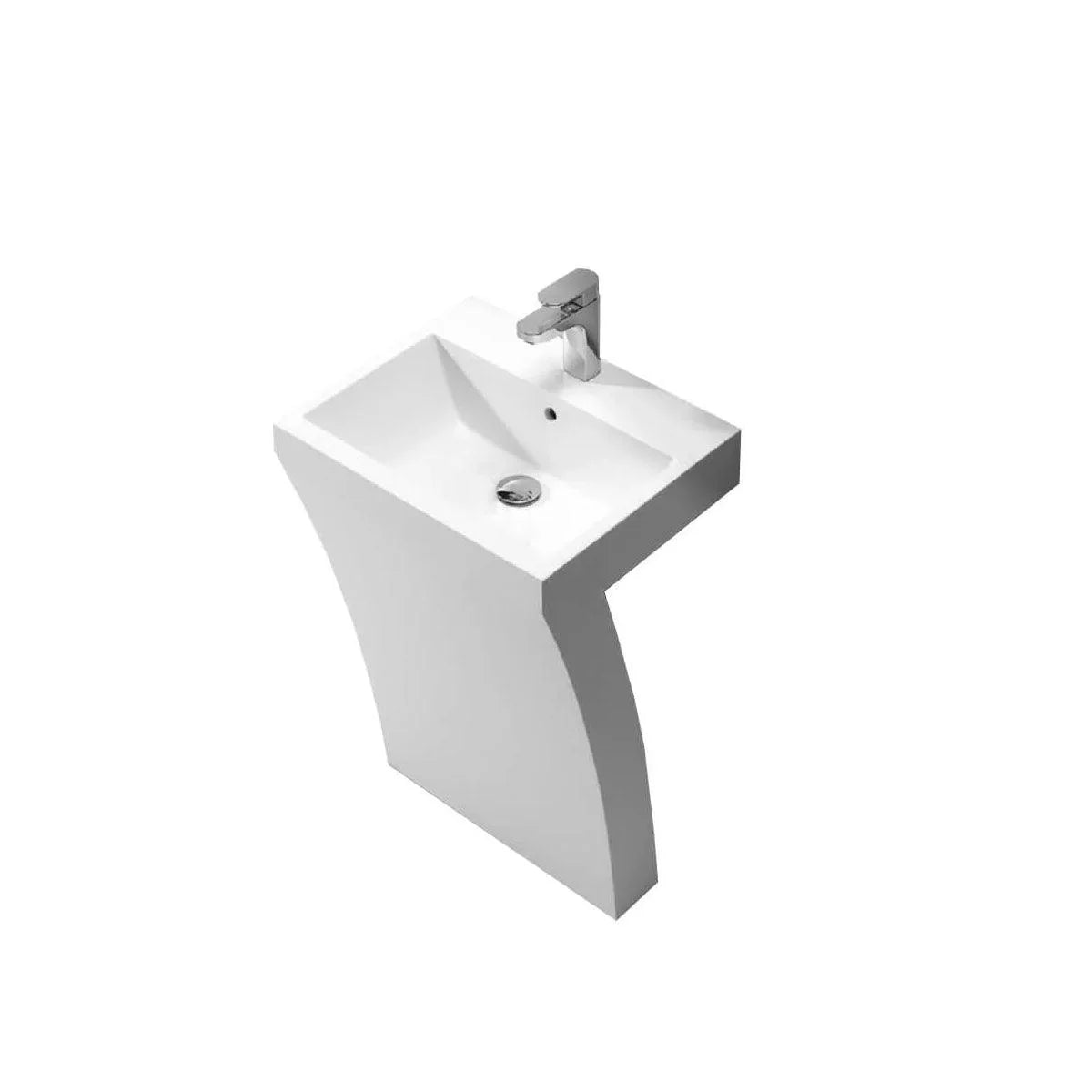 WHITE FREESTANDING PEDESTAL BASIN