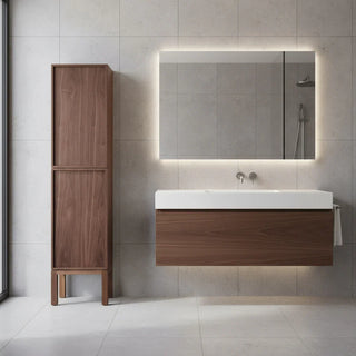 Bathroom Freestanding Linen Cabinet - Natural Walnut