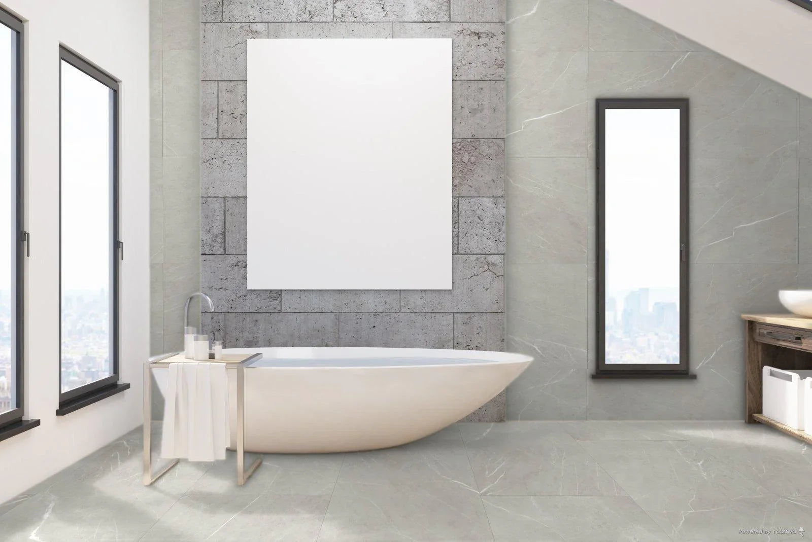 SPC Luxury Vinyl TrueGrout Tile - Aloof Grey - 5 mm - Golden Elite Deco