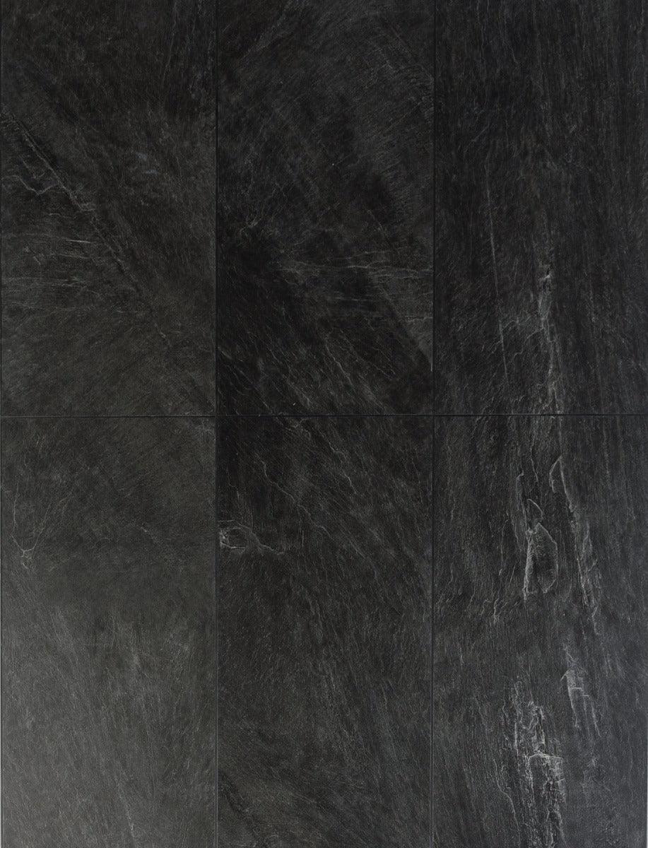 SPC Luxury Vinyl TrueGrout Tile - Raven Black - 5 mm - Golden Elite Deco