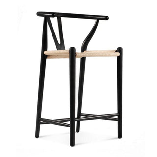 Dagmar Counter Stool - Black & Natural Cord