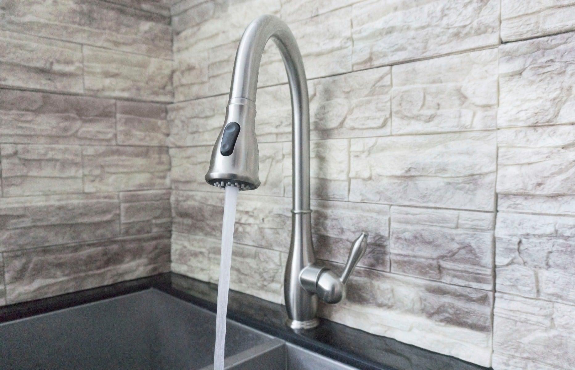 Retro Elite Kitchen Faucet - Brushed Nickel - Golden Elite Deco