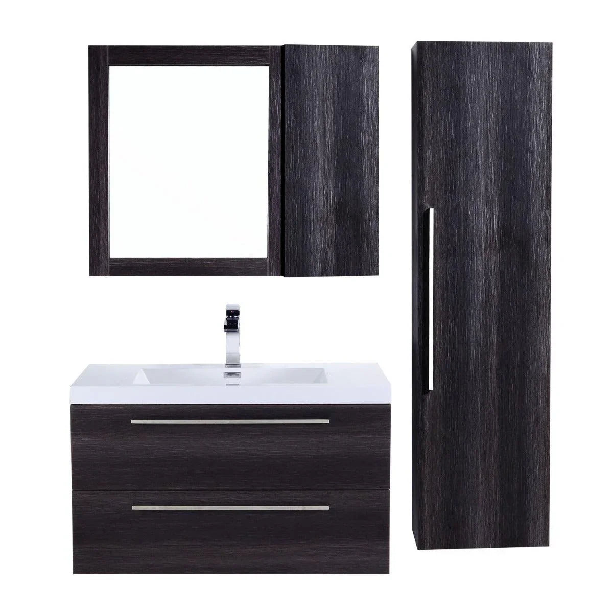 12" Medicine Cabinet - Distressed Oak Eclipse - Golden Elite Deco