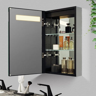 16" LED Medicine Cabinet - Aluminum - Golden Elite Deco