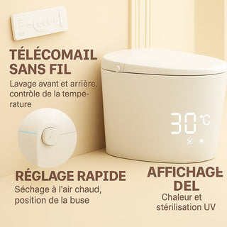 SERA Sigma Smart Bidet Toilet, One-Piece Toilet with Auto Jet Flush, Auto Open/Close Lid, Warm Water Wash, Warm-Air Dryer, Heated Seat – White Trim