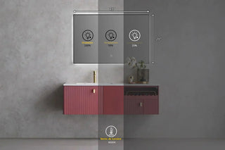 Miroir de Salle de Bain DEL Haut de Gamme 48 po x 28 po avec Cadre d'Aluminium Noir Mat - Miroir Intelligent Anti-Buée avec Contrôle de Gradation Adaptatif, Éclairage Blanc Froid 6000K et Design d'Illumination Compact