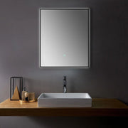 30" LED Mirror with Dimming Function - Matte Black Aluminum - Golden Elite Deco