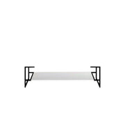 48" Glossy White Open Shelf with Matte Black Frame - Golden Elite Deco