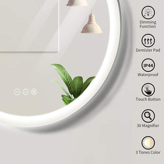 32" LED Lune Mirror - Frosted Edge - Golden Elite Deco