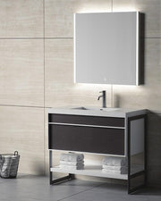 24" GEO LED Mirror - Solid Surface Frame - Golden Elite Deco