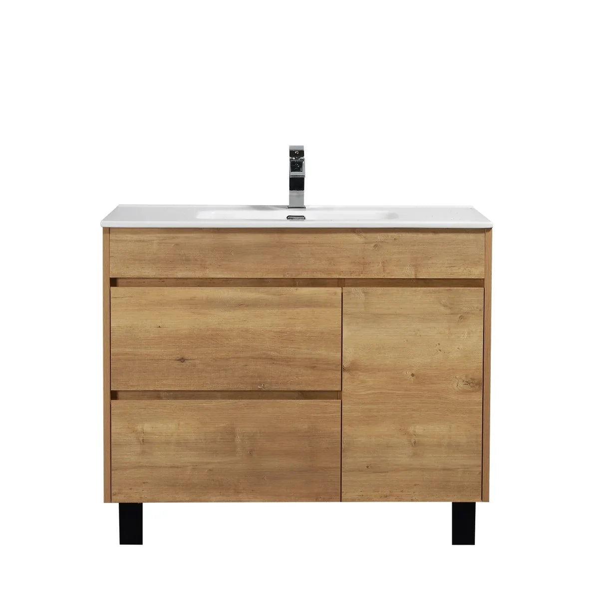 Meuble Lavabo Grace 40 pouces - Fini Texture Bois avec Comptoir en Céramique