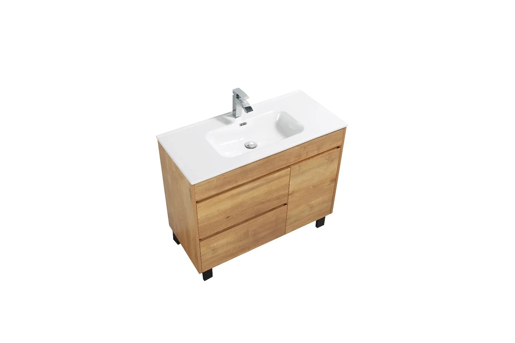Meuble Lavabo Grace 40 pouces - Fini Texture Bois avec Comptoir en Céramique