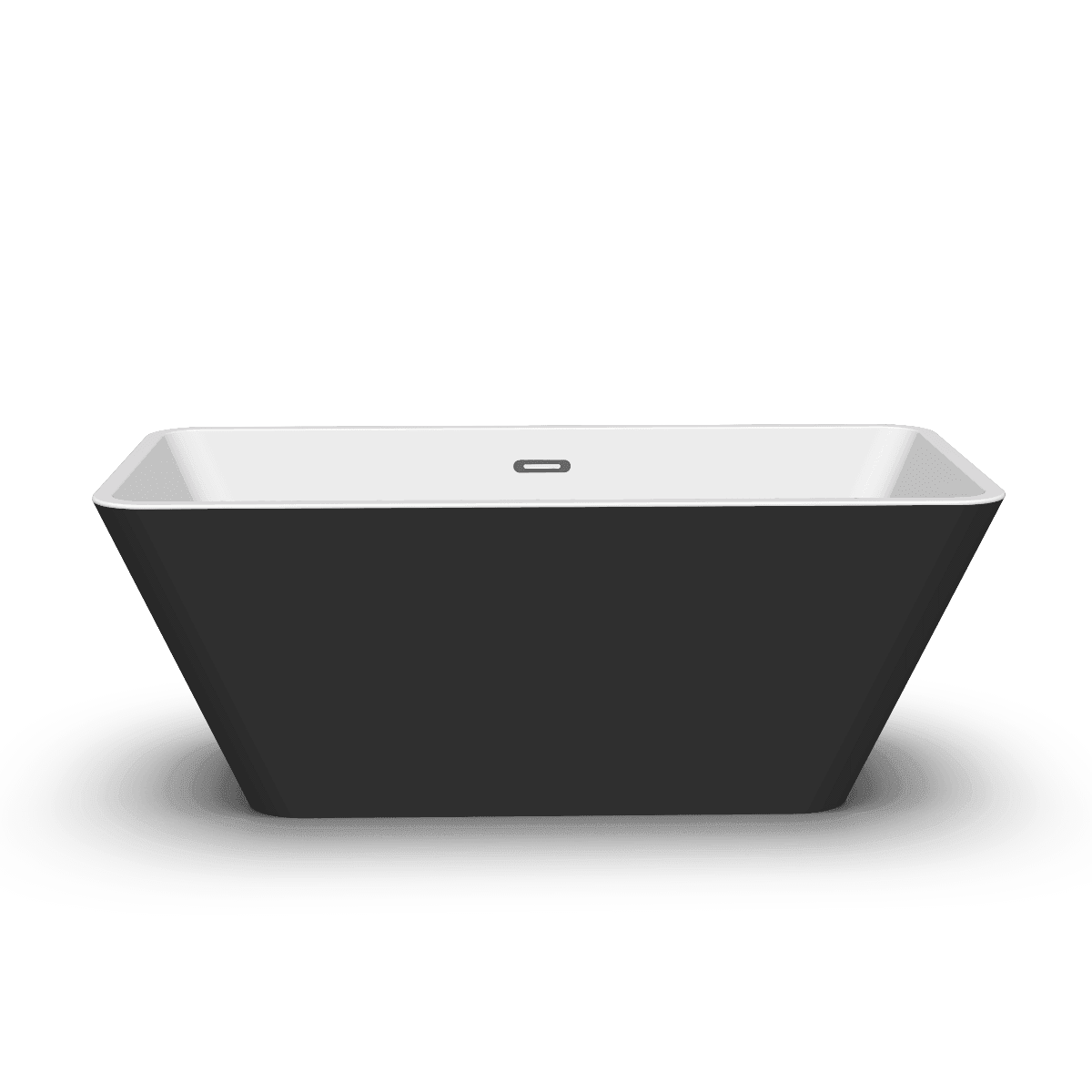 60" Bathtub Harmony - White & Black - Acrylic - Golden Elite Deco