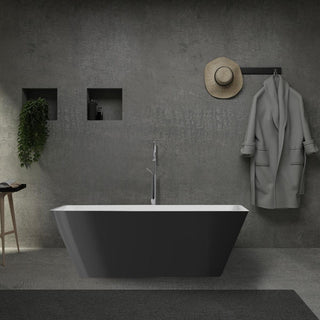 60" Bathtub Harmony - White & Black - Acrylic - Golden Elite Deco