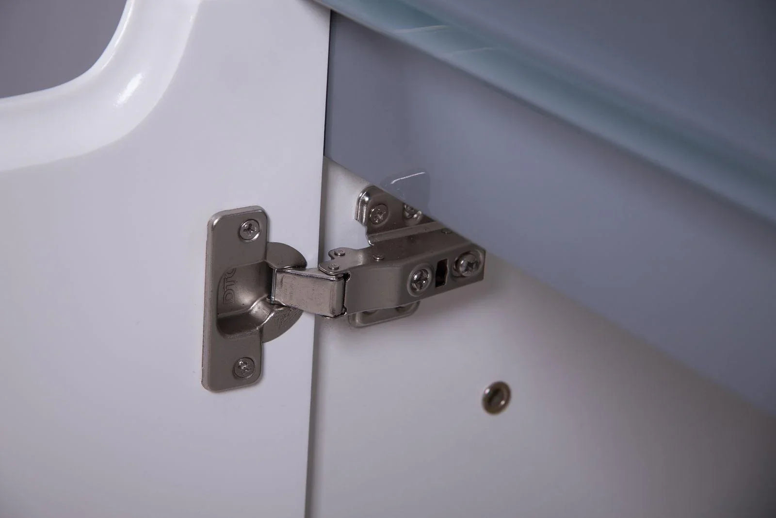 12" Glossy White Wall Mount Storage with Green Glass Countertop Lima - Golden Elite Deco