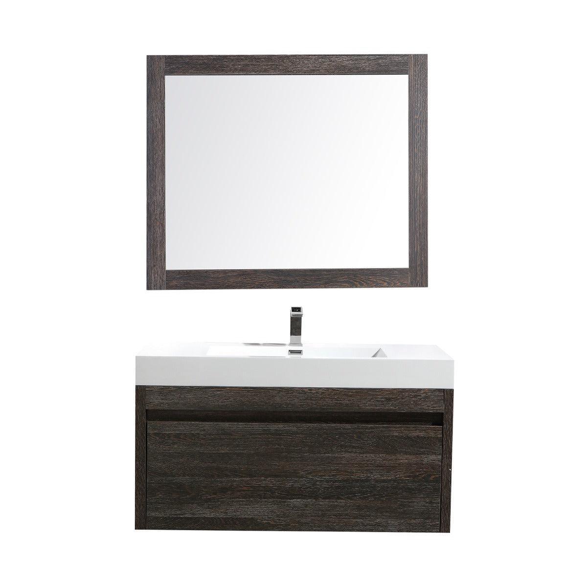 36" Mirror - Dark Oak - Golden Elite Deco