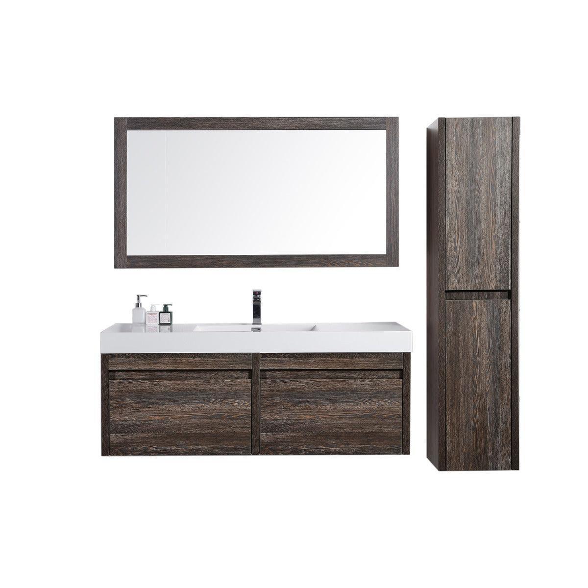 60" Mirror - Dark Oak - Golden Elite Deco