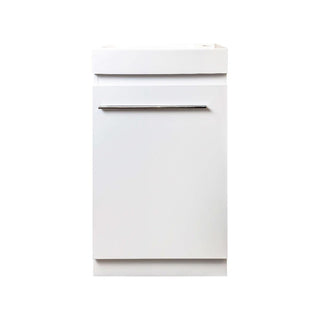 18" White Freestanding Bathroom Vanity with White Polymarble Countertop - Golden Elite Deco