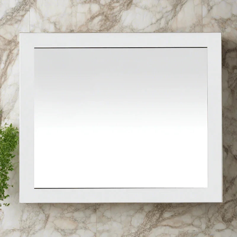 36" Mirror - White - Golden Elite Deco