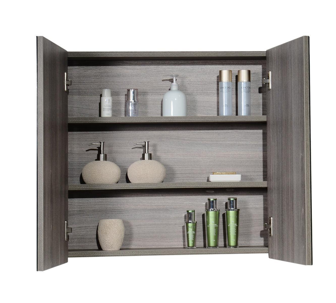 36" Medicine Cabinet - Walnut - Golden Elite Deco