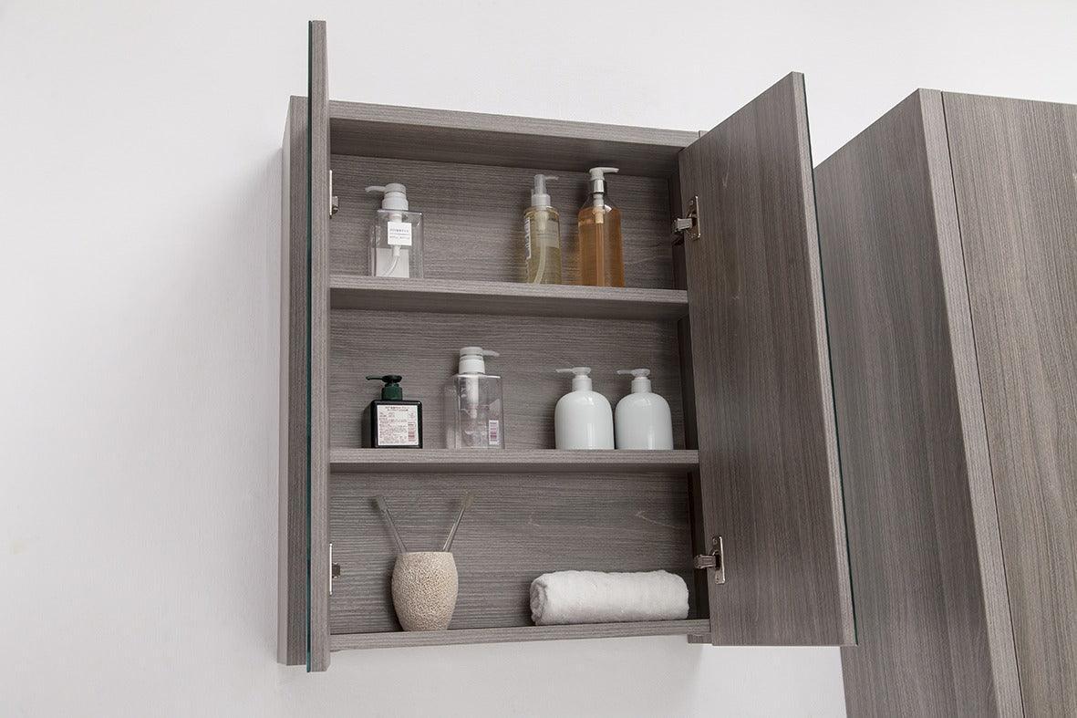 24" Medicine Cabinet - Walnut - Golden Elite Deco