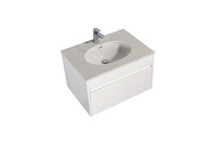 30" Lily White Wall Mount Bathroom Vanity w/ White Quartz Countertop - SAMPLE SALE