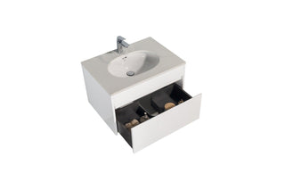 30" Lily White Wall Mount Bathroom Vanity w/ White Quartz Countertop - SAMPLE SALE