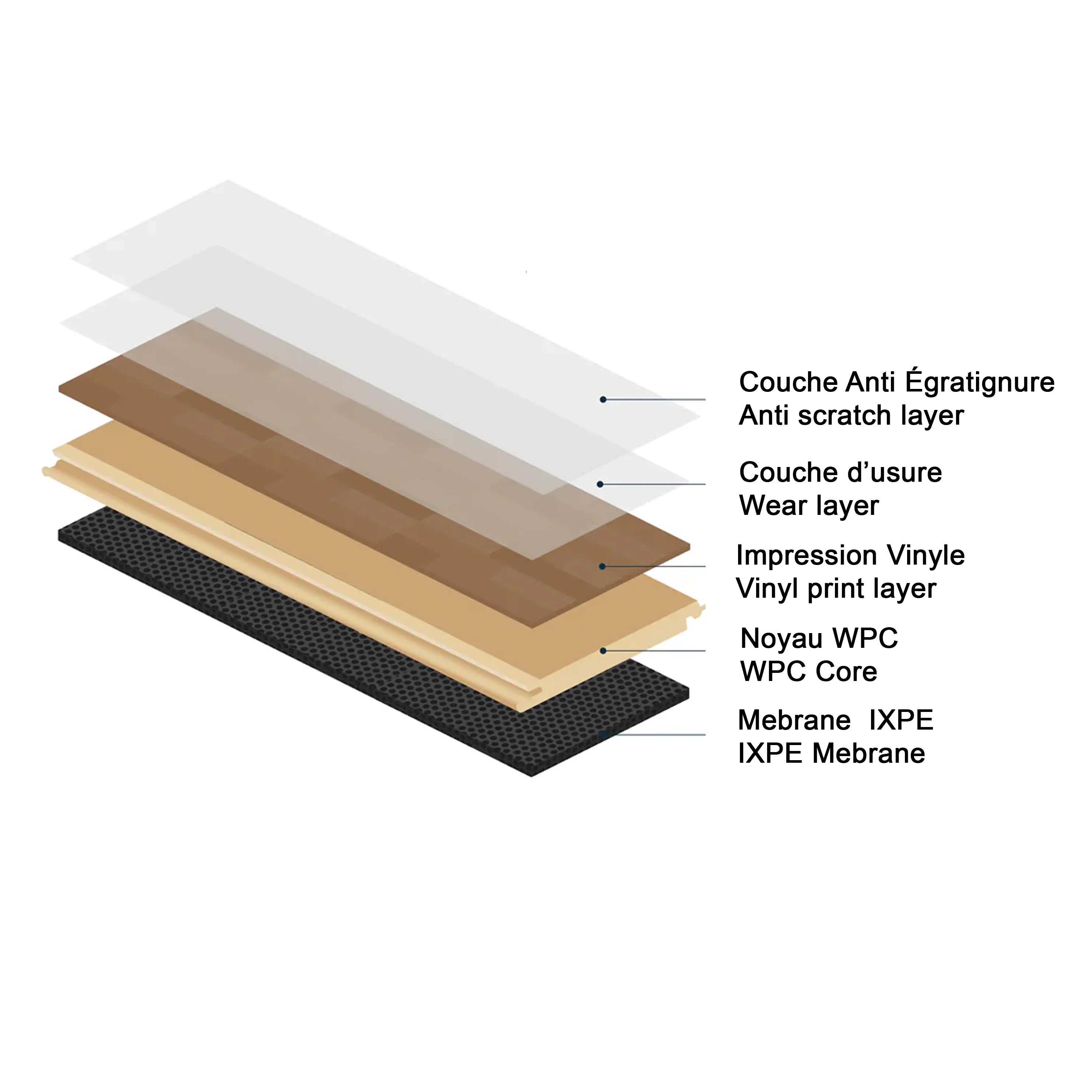 "Pure" 8mm WPC Vinyl Flooring with Underpad | 9" x 60"