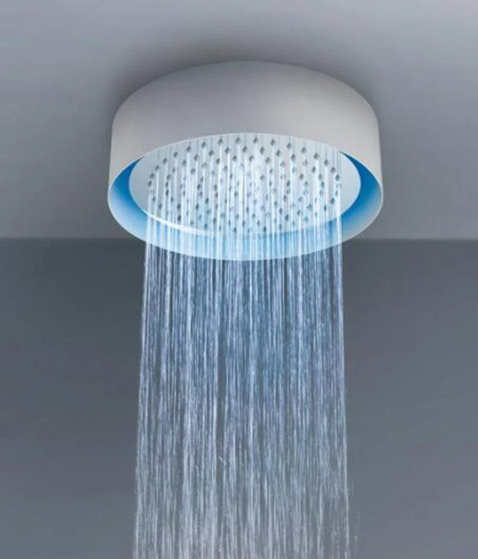 Showerhead White and Chrome with LED - Round - Golden Elite Deco