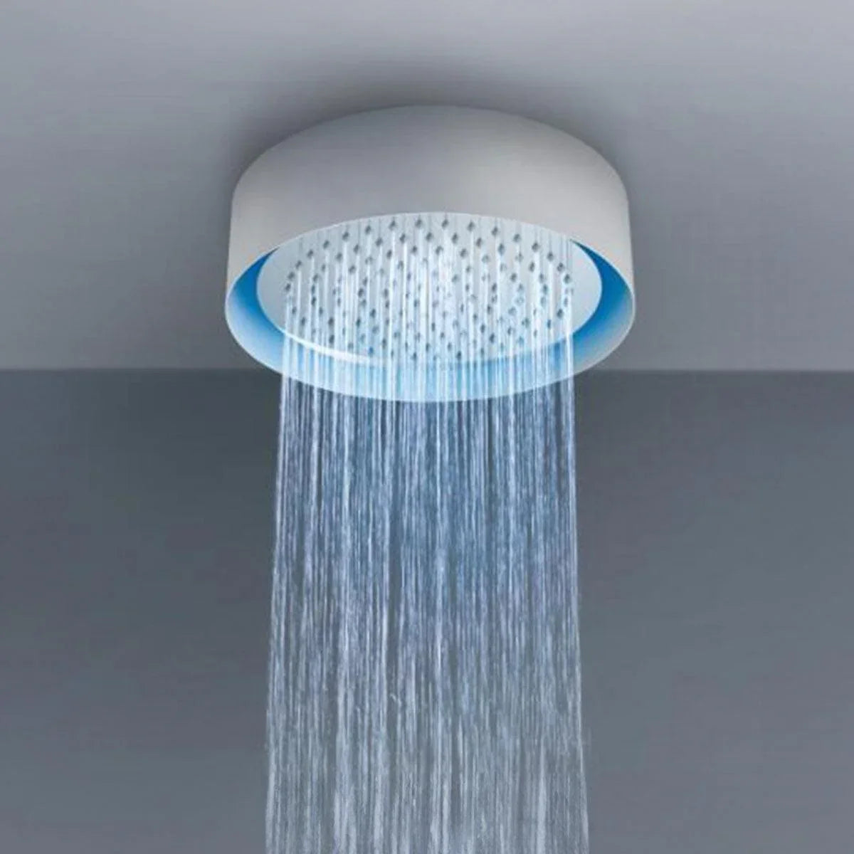 Showerhead White and Chrome with LED - Round - Golden Elite Deco