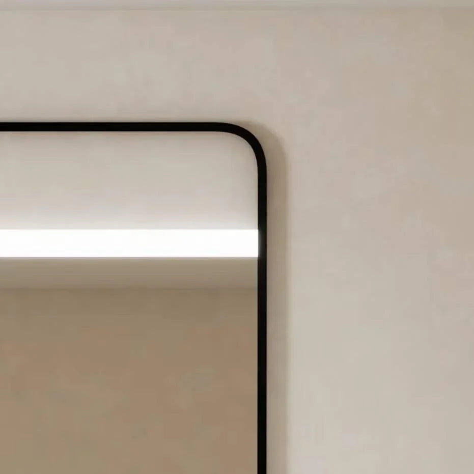 24" LED Mirror with Aluminum Matte Black Frame & Integrated Anti-Fog - Golden Elite Deco