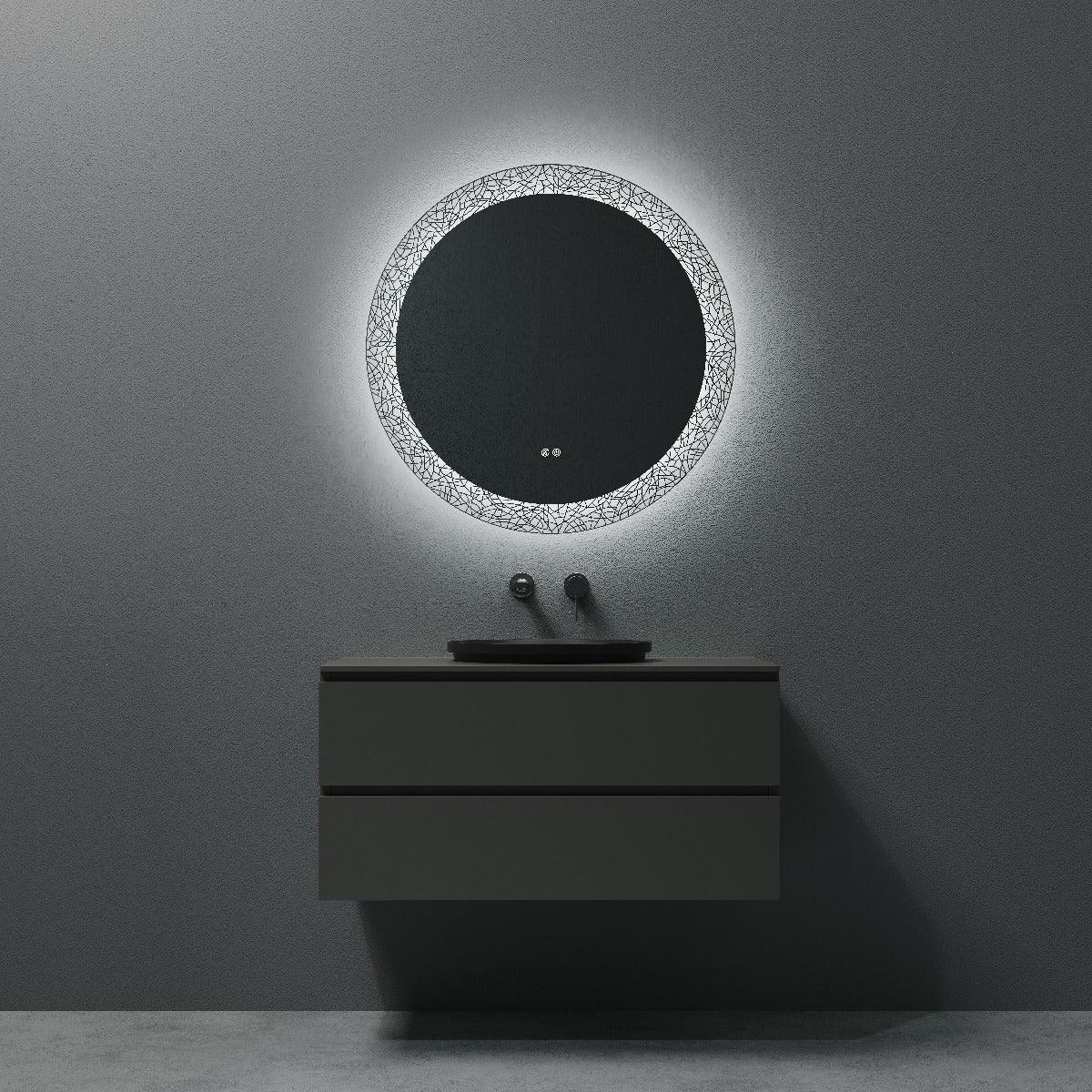 32" Round LED mirror - Lazer Collection - Golden Elite Deco