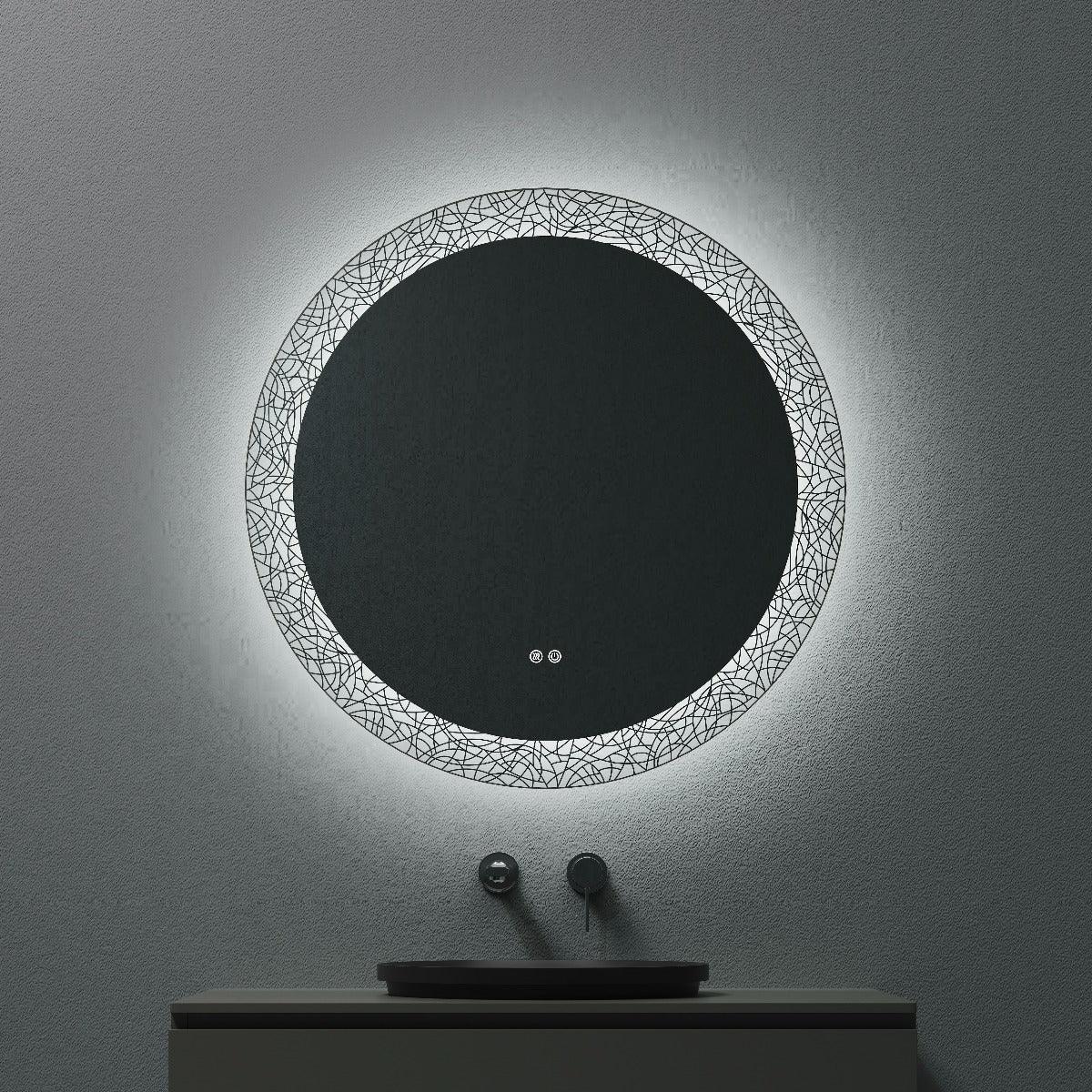 32" Round LED mirror - Lazer Collection - Golden Elite Deco