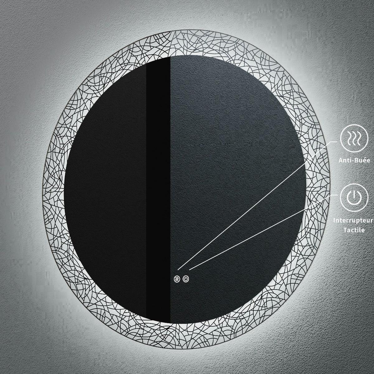 32" Round LED mirror - Lazer Collection - Golden Elite Deco