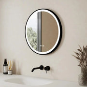 24" Round LED Mirror with Dimming & Anti-Fog Function - Golden Elite Deco