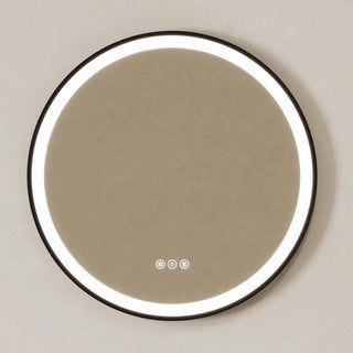 24" Round LED Mirror with Dimming & Anti-Fog Function - Golden Elite Deco