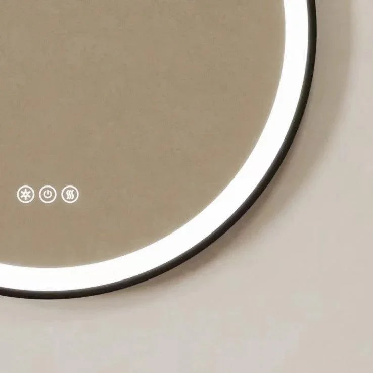 24" Round LED Mirror with Dimming & Anti-Fog Function - Golden Elite Deco