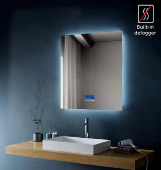 30" x 35.4" Smart LED Bathroom Mirror with Touch Screen Display - Bluetooth Mirror with Built-in Speakers, Automatic Anti-Fog Technology, Energy-Saving Lighting & Frameless Design