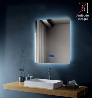 30" x 35.4" Smart LED Bathroom Mirror with Touch Screen Display - Bluetooth Mirror with Built-in Speakers, Automatic Anti-Fog Technology, Energy-Saving Lighting & Frameless Design