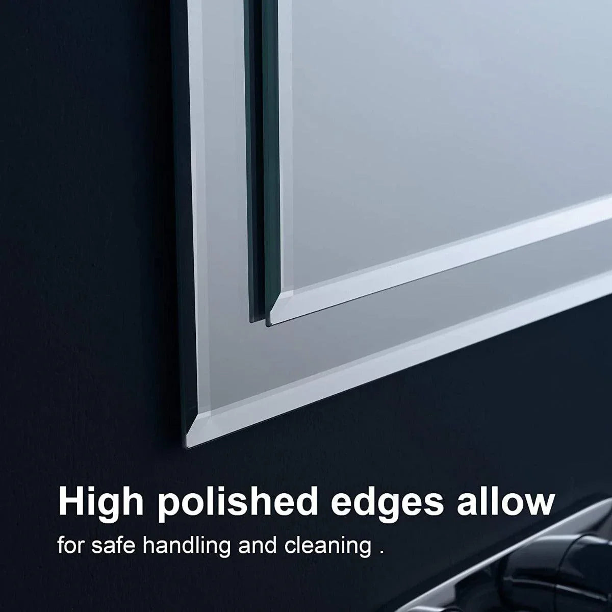 16" Rectangular Beveled Mirror - Golden Elite Deco