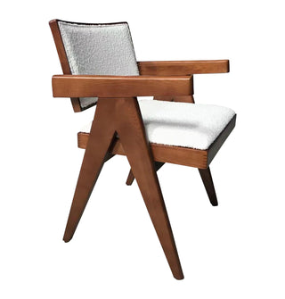 Maïa Dining Chair - Walnut & Boucle Fabric