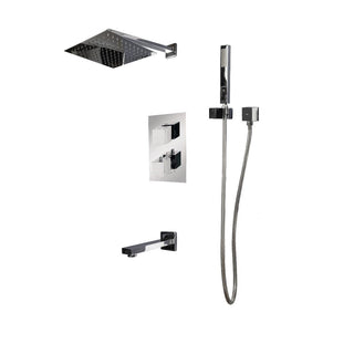 Bathroom Shower Set - Malaga - Chrome - 3 Function - Golden Elite Deco