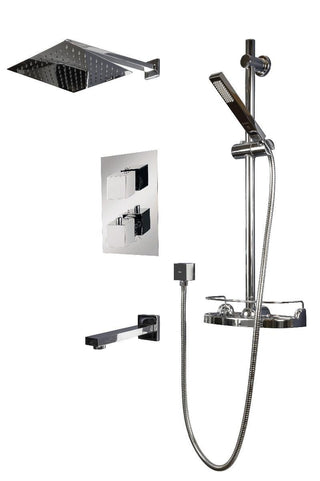 Bathroom Shower Set - Mallorca - Chrome - 3 Function - Golden Elite Deco