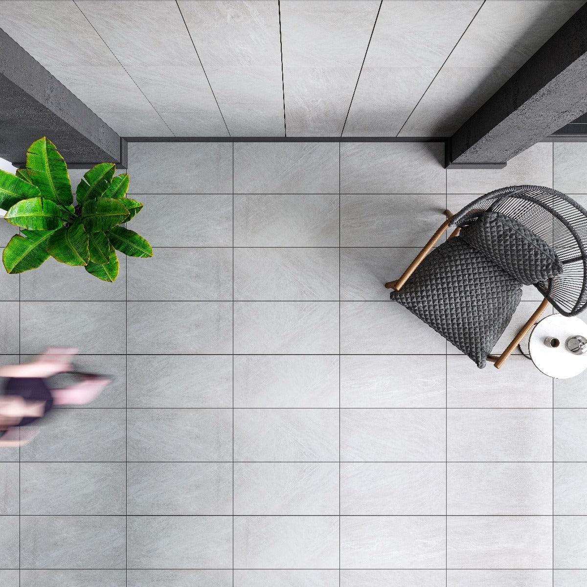 SPC Luxury Vinyl TrueGrout Tile - Silver Grey - 5 mm - Golden Elite Deco